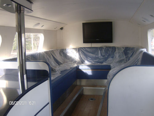Art Bus lower deck rear. Conversion by Qualiti Conversions. 01489 783622. www.qualiticonversions.com